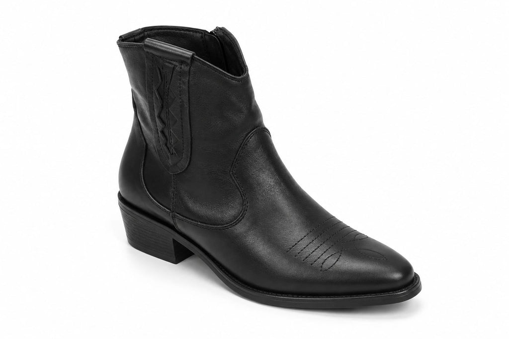 Texano basso in vera pelle - tacco 5 cm- Art. 1PELLE