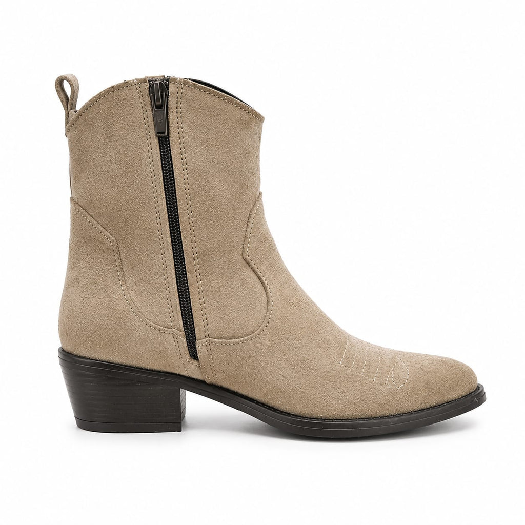 Texano basso in vera pelle scamosciata - tacco 5 cm- Art. 01CAMOSCIO