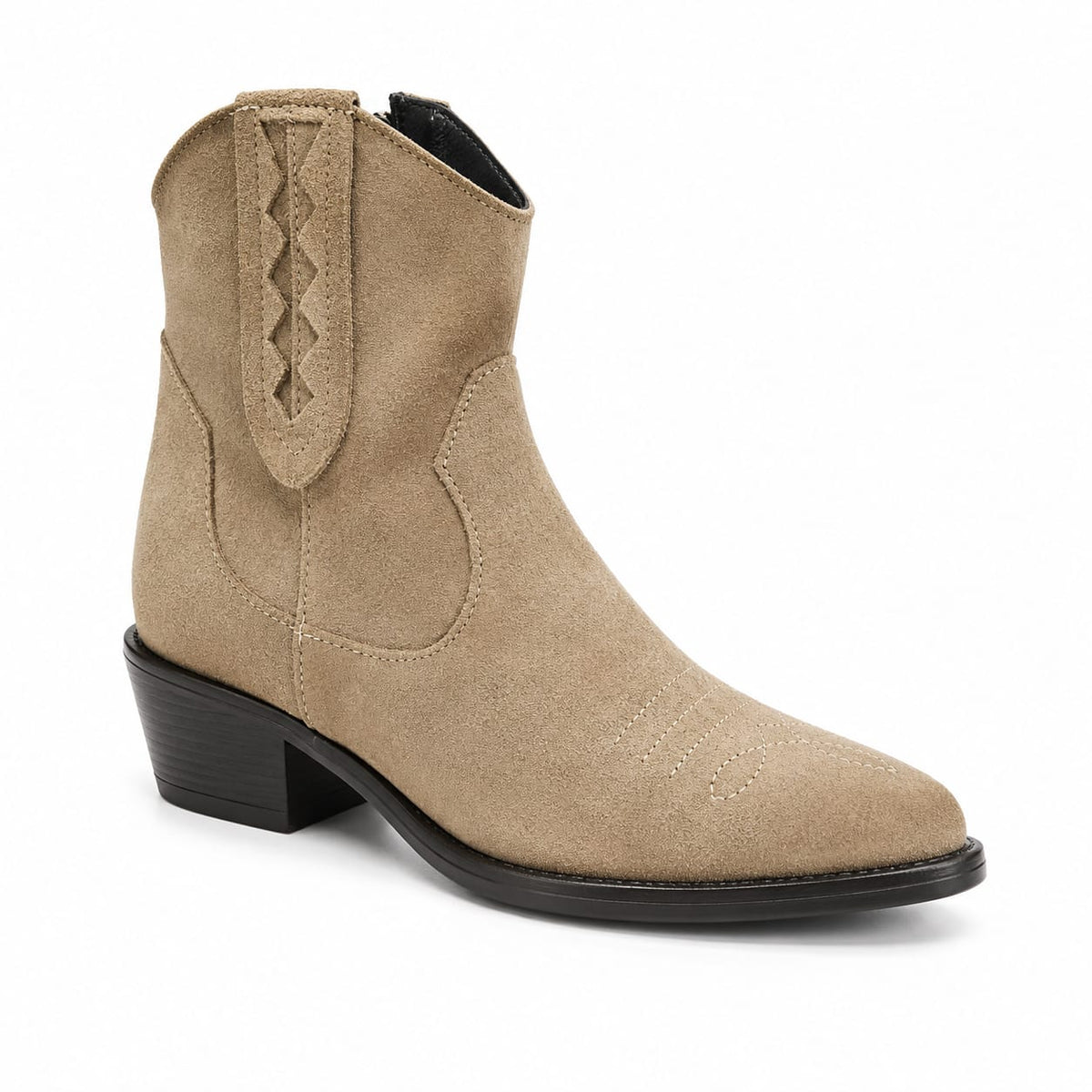 Texano basso in vera pelle scamosciata - tacco 5 cm- Art. 01CAMOSCIO