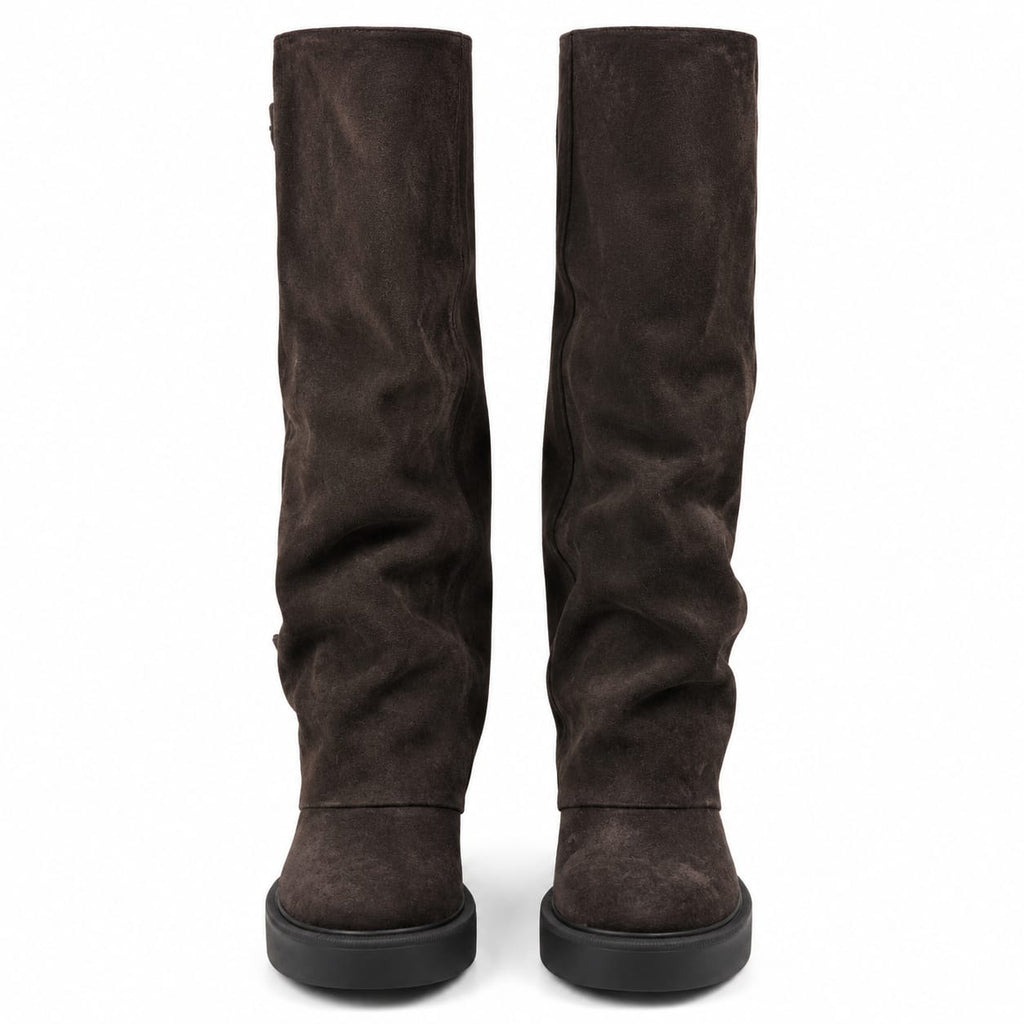 Stivale in pelle scamosciata - tacco 4 cm- Art. 4004CAMOSCIO