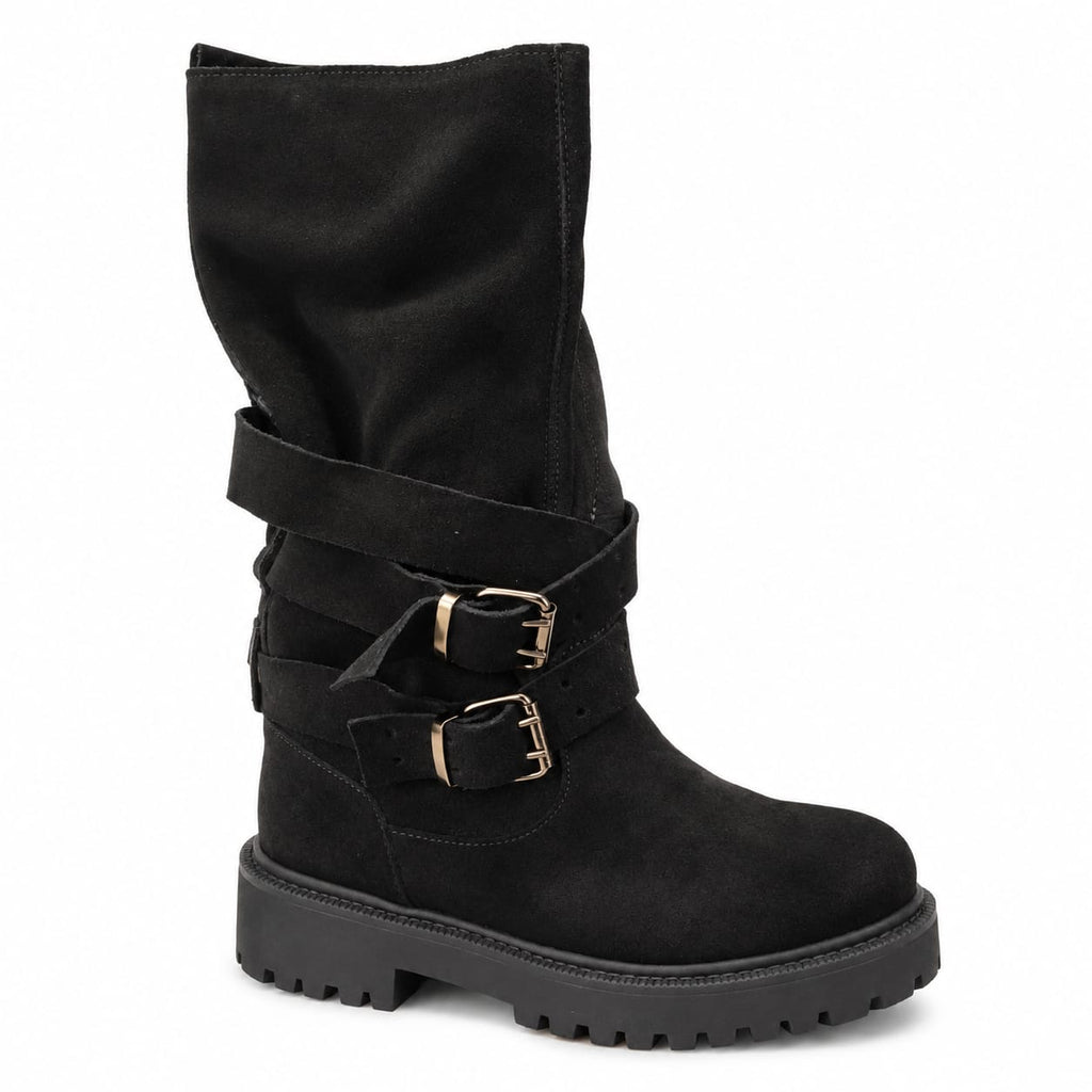 Stivale  in vera pelle scamosciata - tacco 5 cm- Art. 3029CAMOSCIO