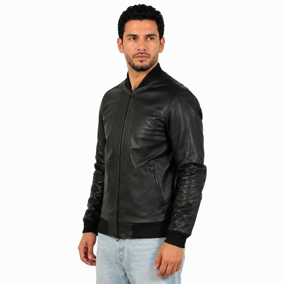 Giubbino in vera pelle di vitello foderato con trapunta invernale Nero-Slim Fit-Art.XM54INVNAPPA