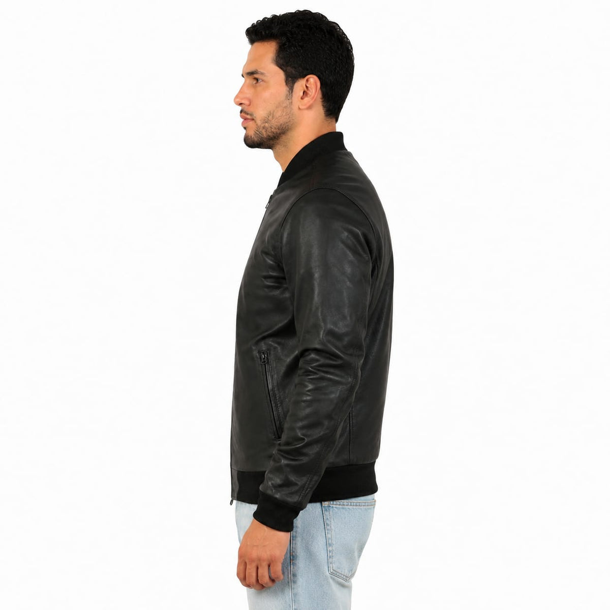 Giubbino in vera pelle di vitello foderato con trapunta invernale Nero-Slim Fit-Art.XM54INVNAPPA