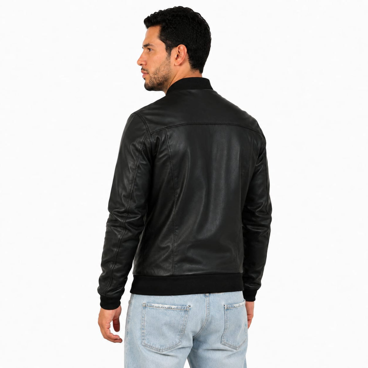 Giubbino in vera pelle di vitello foderato con trapunta invernale Nero-Slim Fit-Art.XM54INVNAPPA