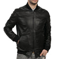Giubbino in vera pelle di vitello Nero-Slim Fit-Art.XM54NAPPA