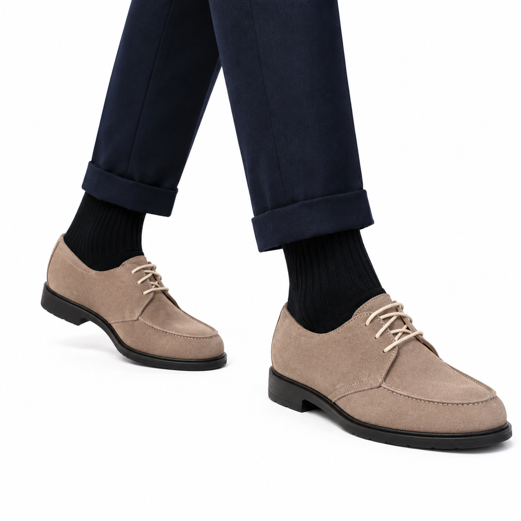 Derby stringate in camoscio con fondo light-Art.B070CAMOSCIOFDOJACOBS