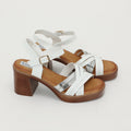 Sandali in simil pelle con tacco comodo quadrato e fasce bicoloreBK7506 Art. BK7506