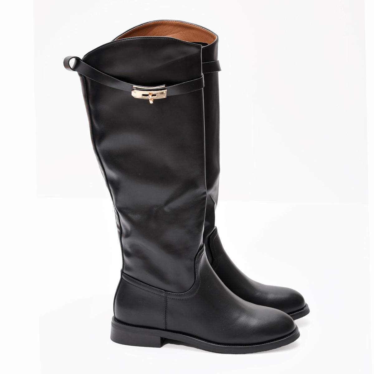 Stivale in simil pelle con fibbia dorata- Art.BM171