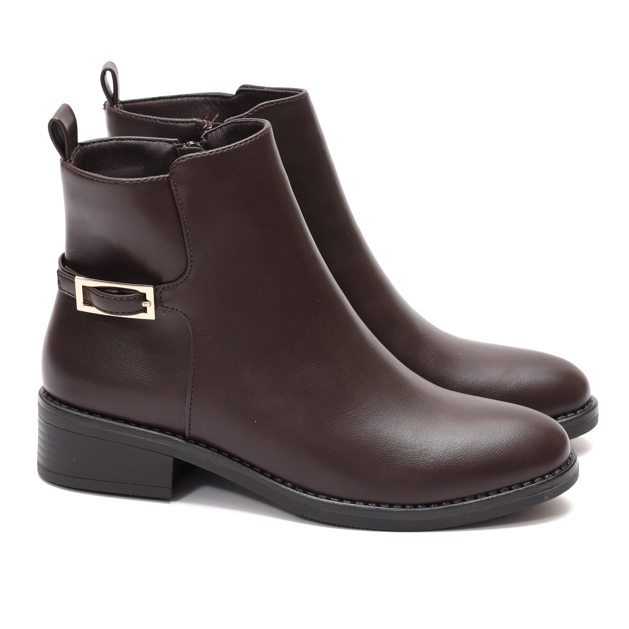Stivaletti in simil pelle con fibbia dorata- Art.68323