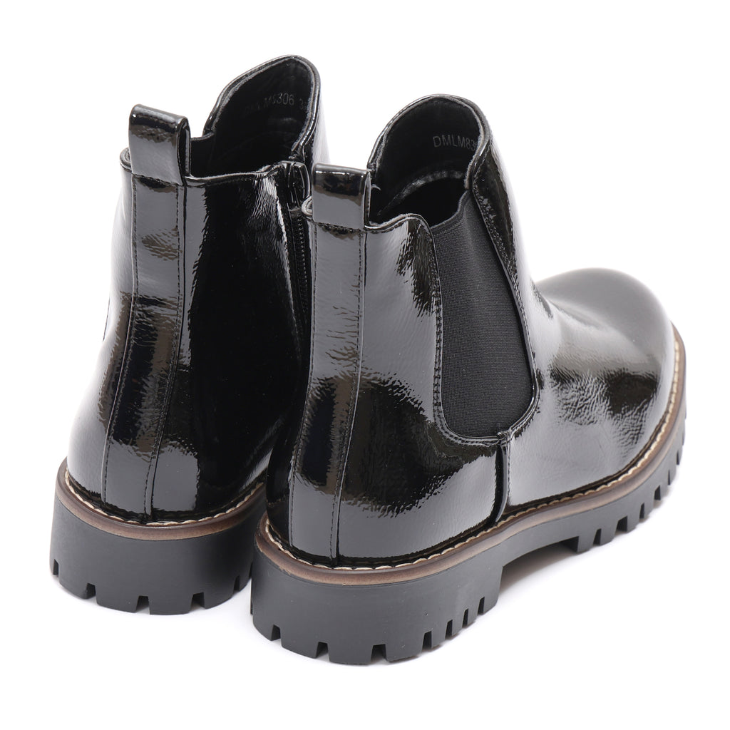 Stivaletto in simil pelle con elastico laterale - Art.DMLM8306