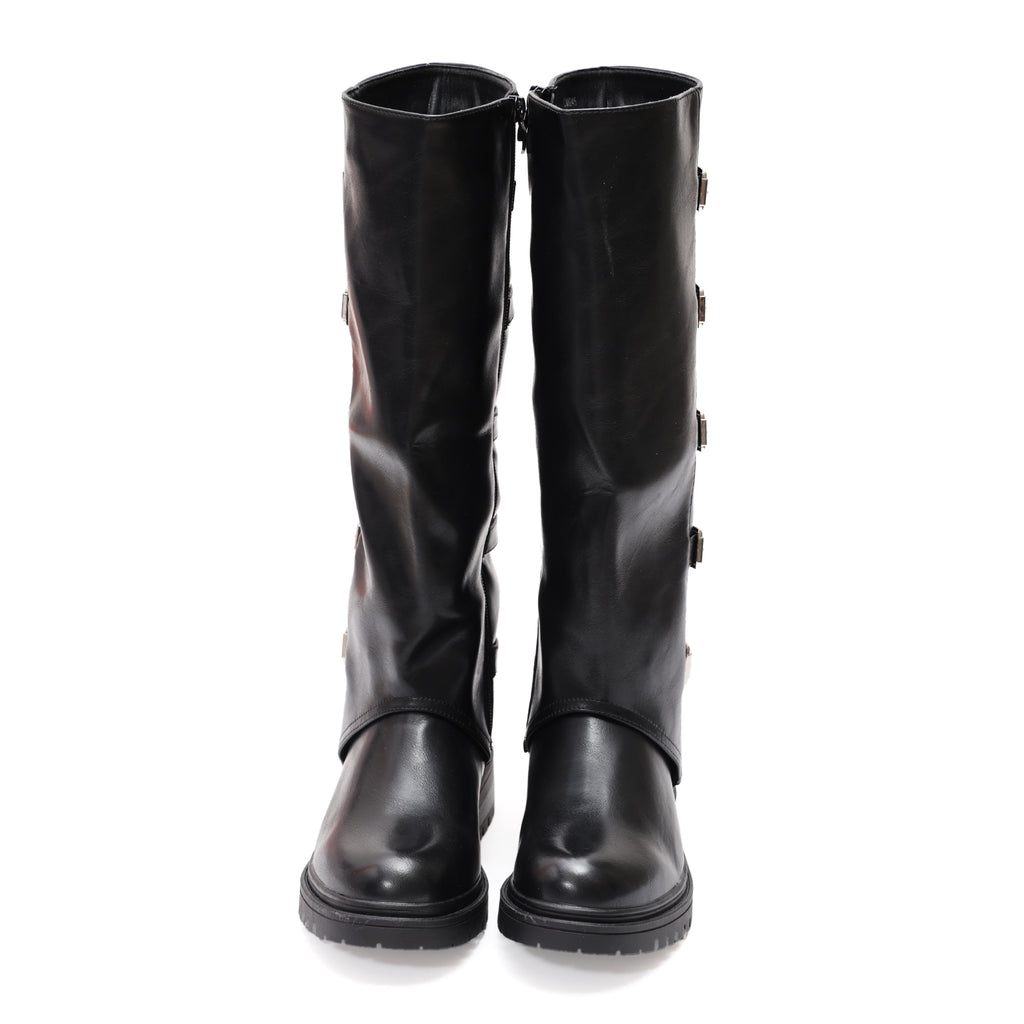 Stivale in simil pelle con cinturini- Art.9245