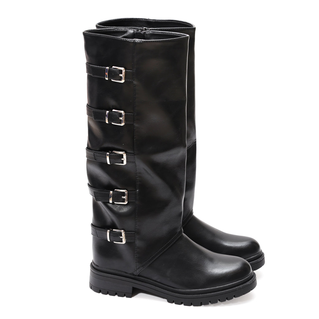 Stivale in simil pelle con cinturini- Art.9245