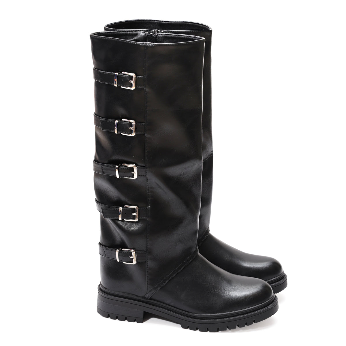 Stivale in simil pelle con cinturini- Art.9245