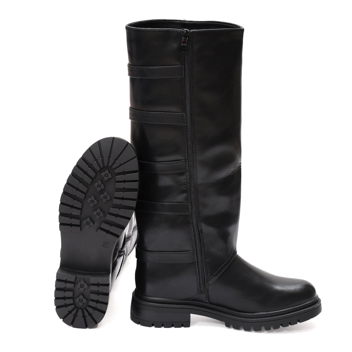 Stivale in simil pelle con cinturini- Art.9245