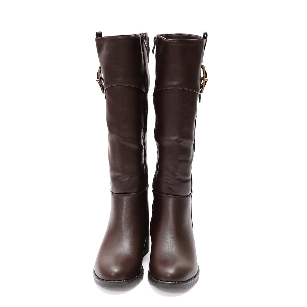 Stivale in simil pelle con fascia elastica e cinturino dorato- Art.68320