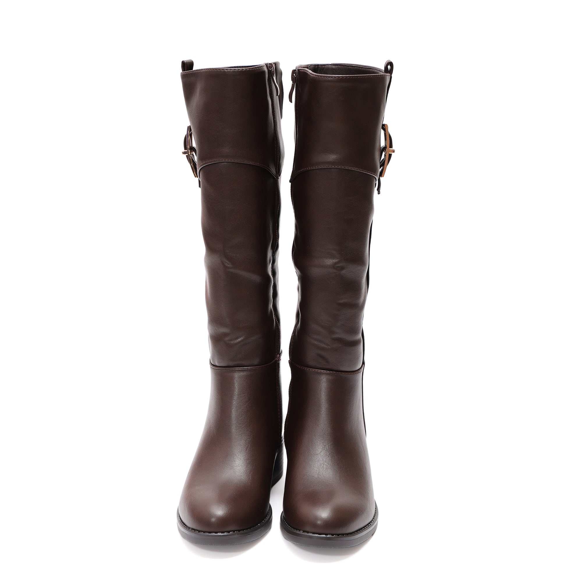 Stivale in simil pelle con fascia elastica e cinturino dorato- Art.68320