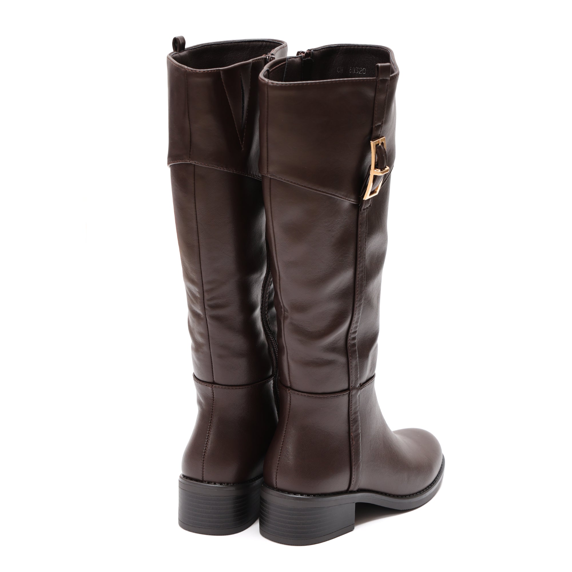 Stivale in simil pelle con fascia elastica e cinturino dorato- Art.68320