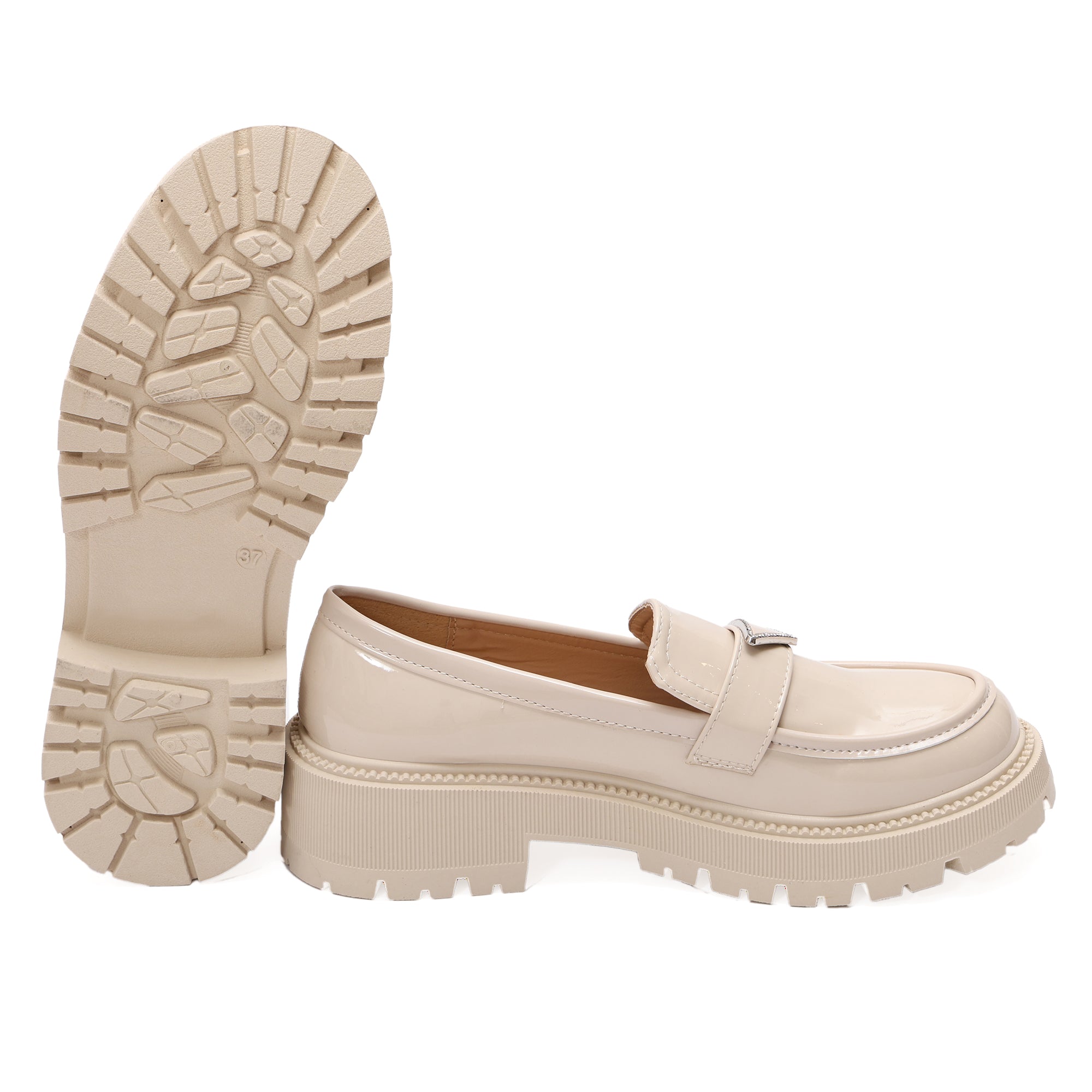 Mocassino in simil pelle con fibbia argentata- Art.DH1144