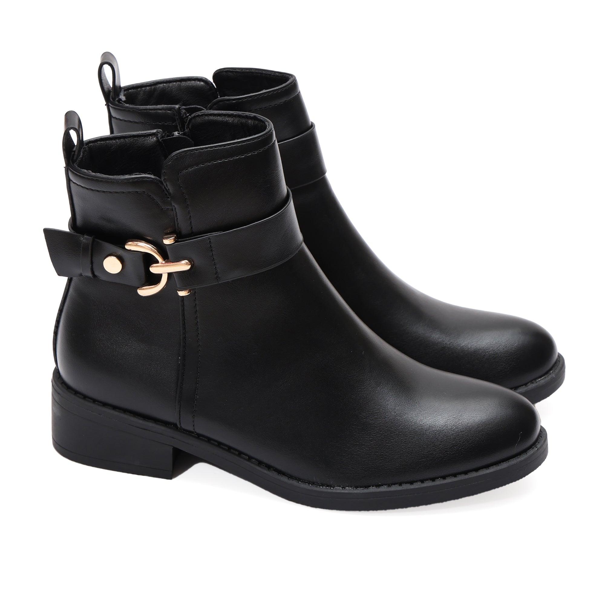 Stivaletto in simil pelle con fibbia dorata- Art.AS3295