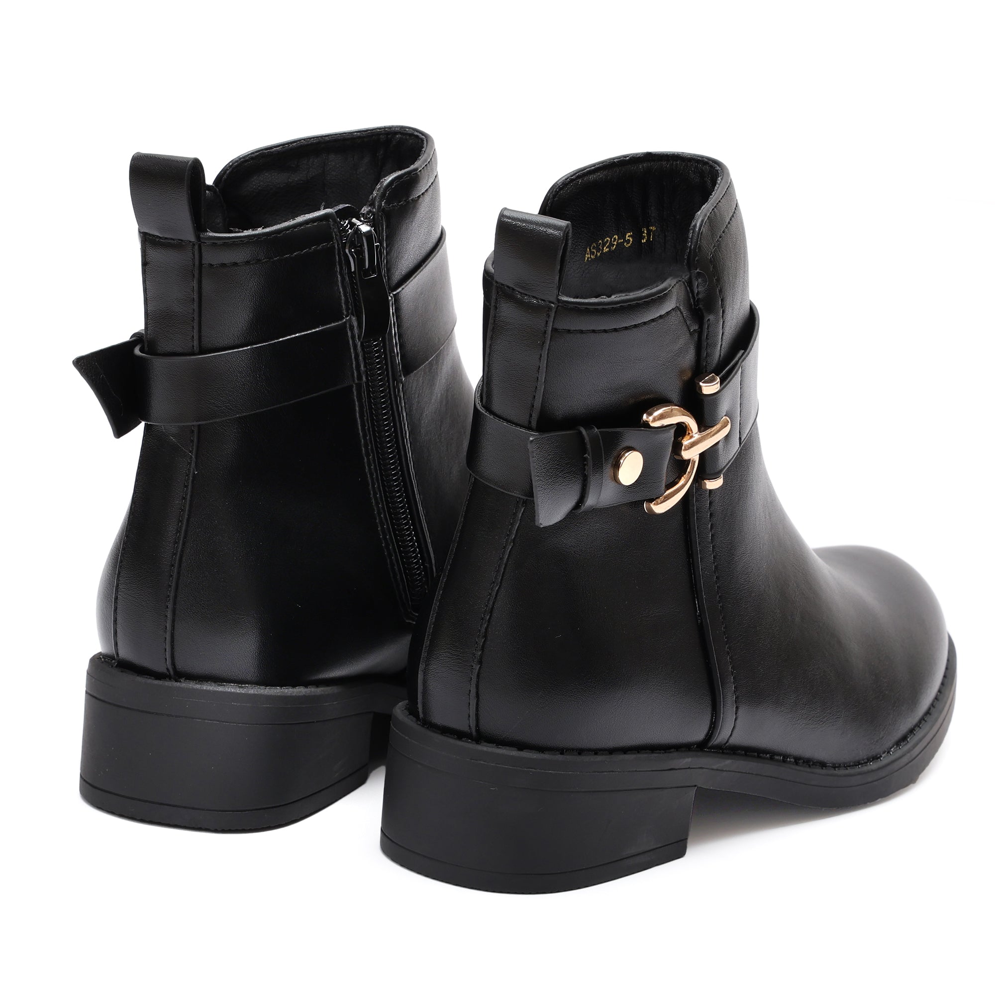 Stivaletto in simil pelle con fibbia dorata- Art.AS3295