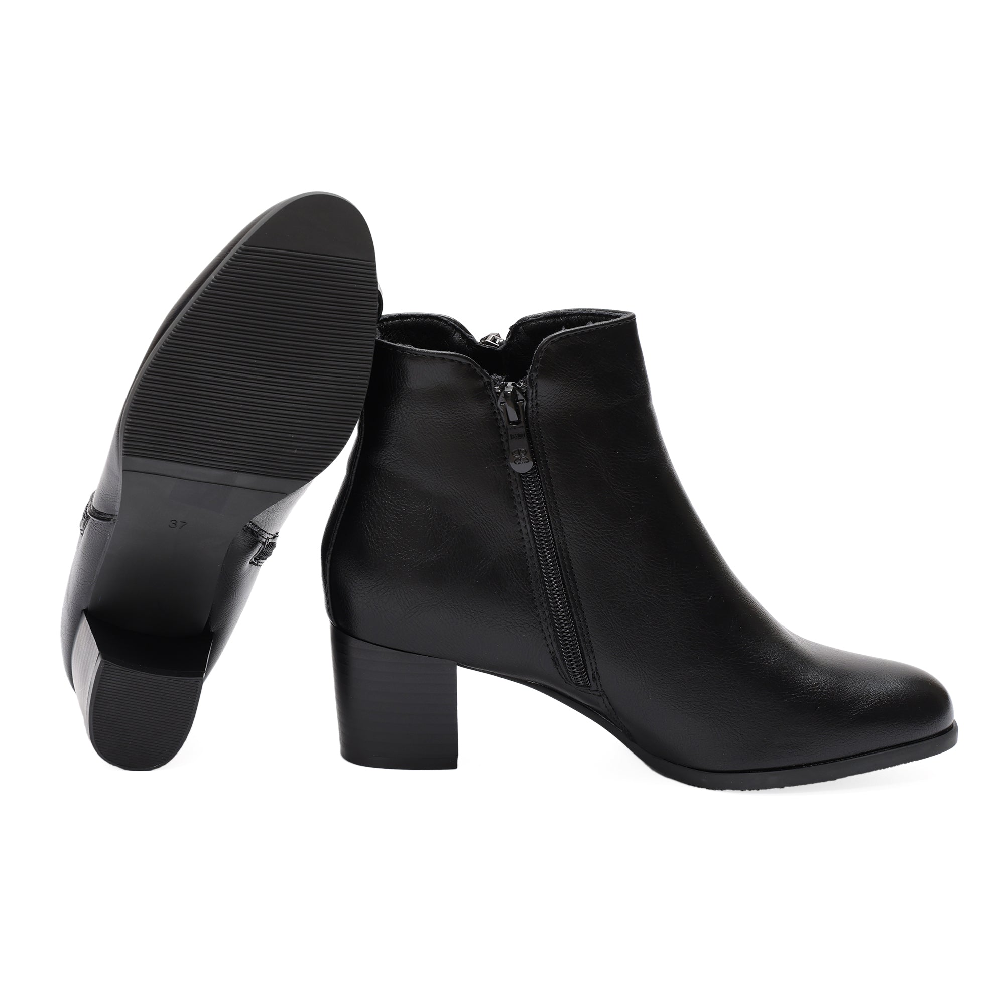 Stivaletto in simil  pelle con tacco e cintura laterale- Art.CHC268
