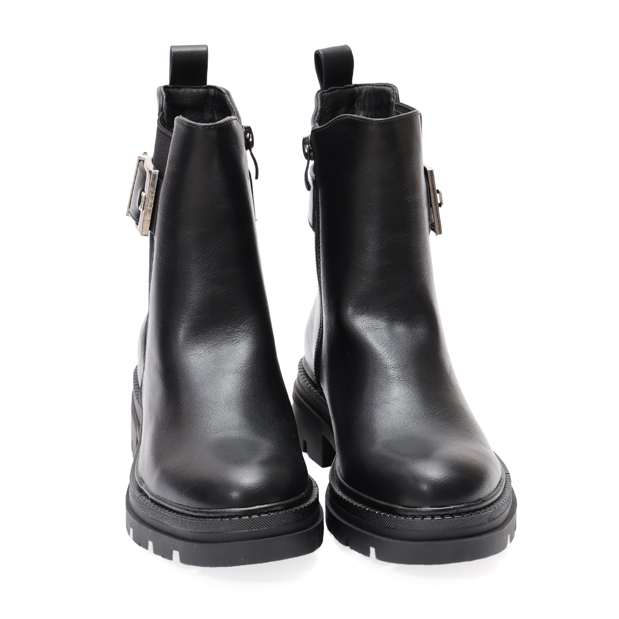 Stivaletto in simil pelle con elastico laterale e fibbia dorata- Art.DMLM8307