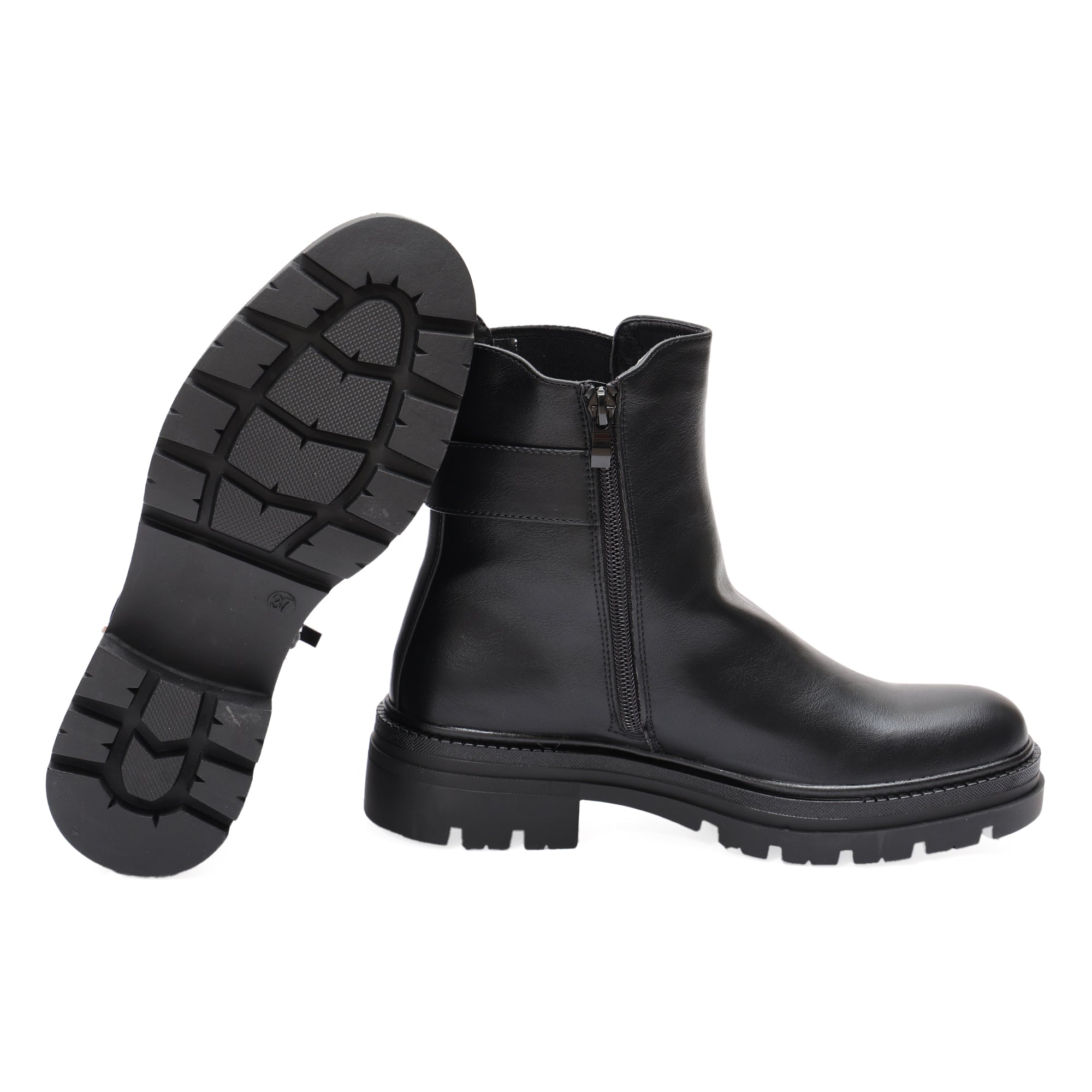 Stivaletto in simil pelle con elastico laterale e fibbia dorata- Art.DMLM8307