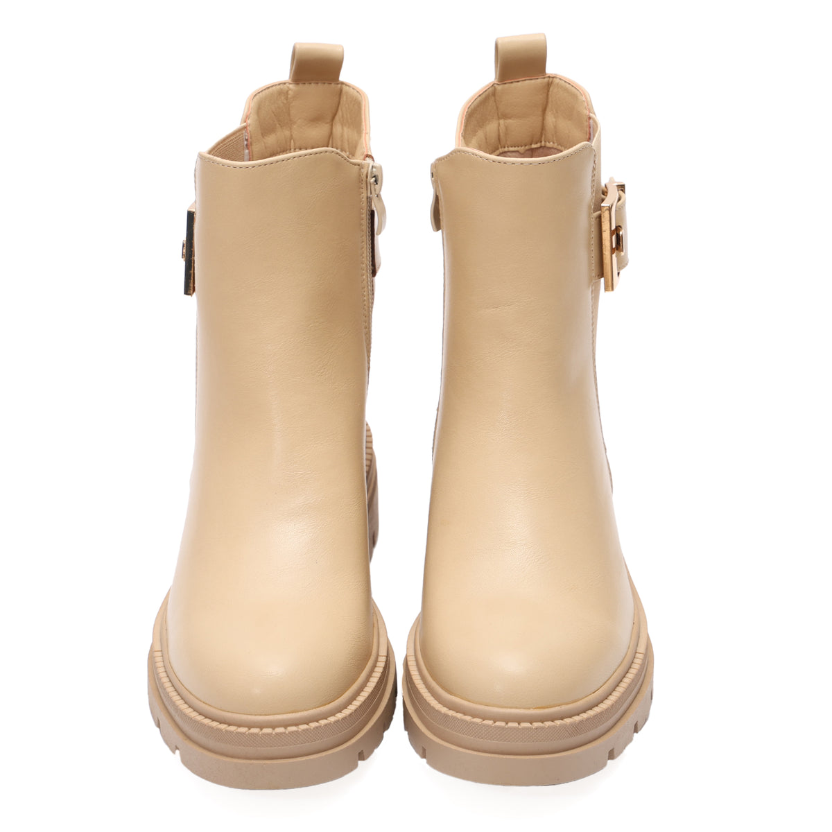 Stivaletto in simil pelle con elastico laterale e fibbia dorata- Art.DMLM8307