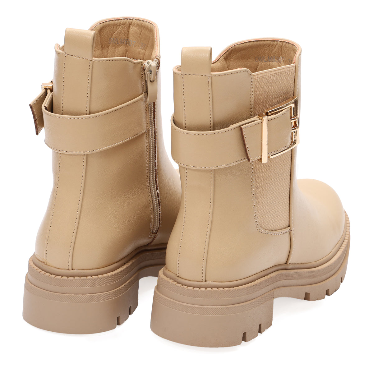 Stivaletto in simil pelle con elastico laterale e fibbia dorata- Art.DMLM8307