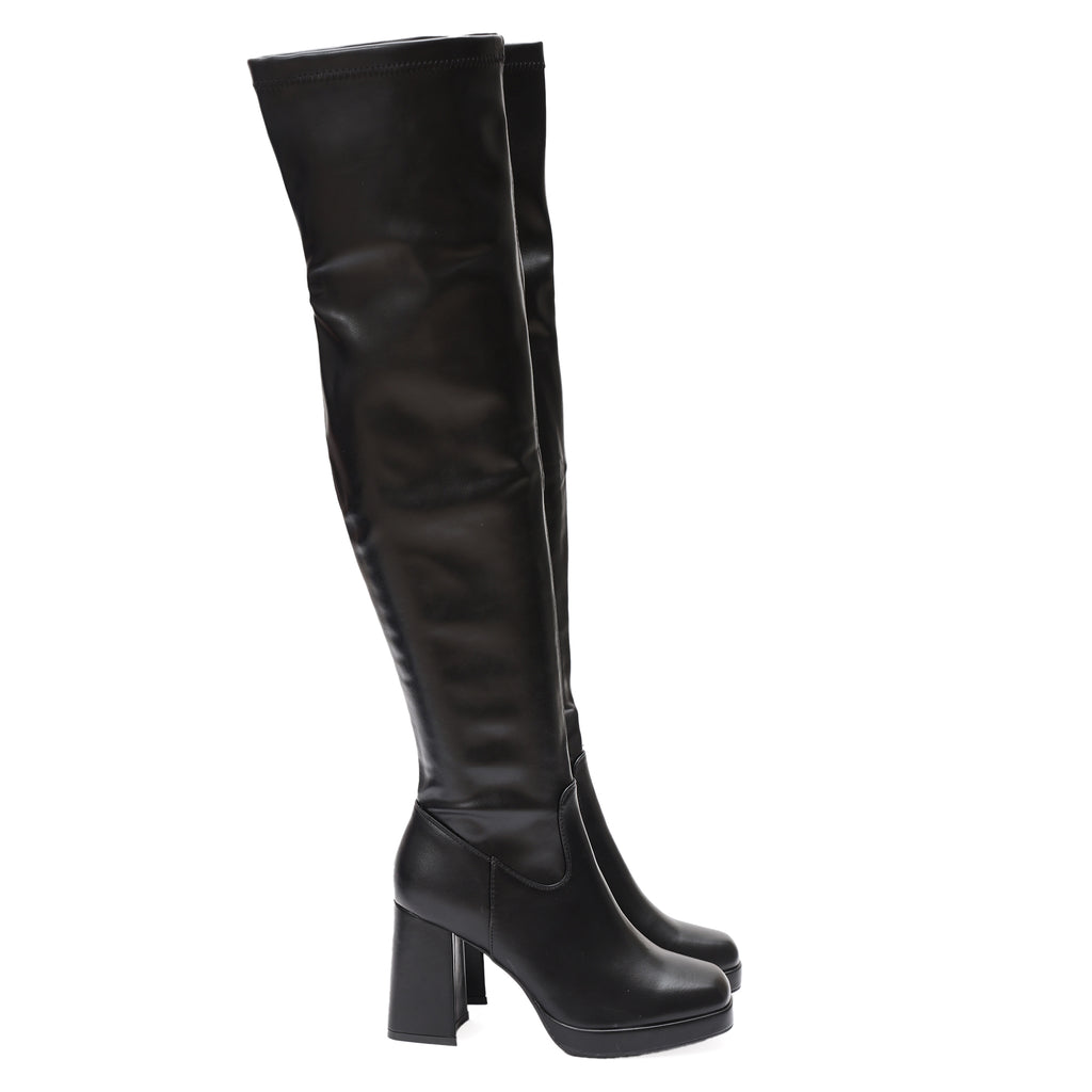 Stivali in simil pelle con tacco- Art.DQY8259