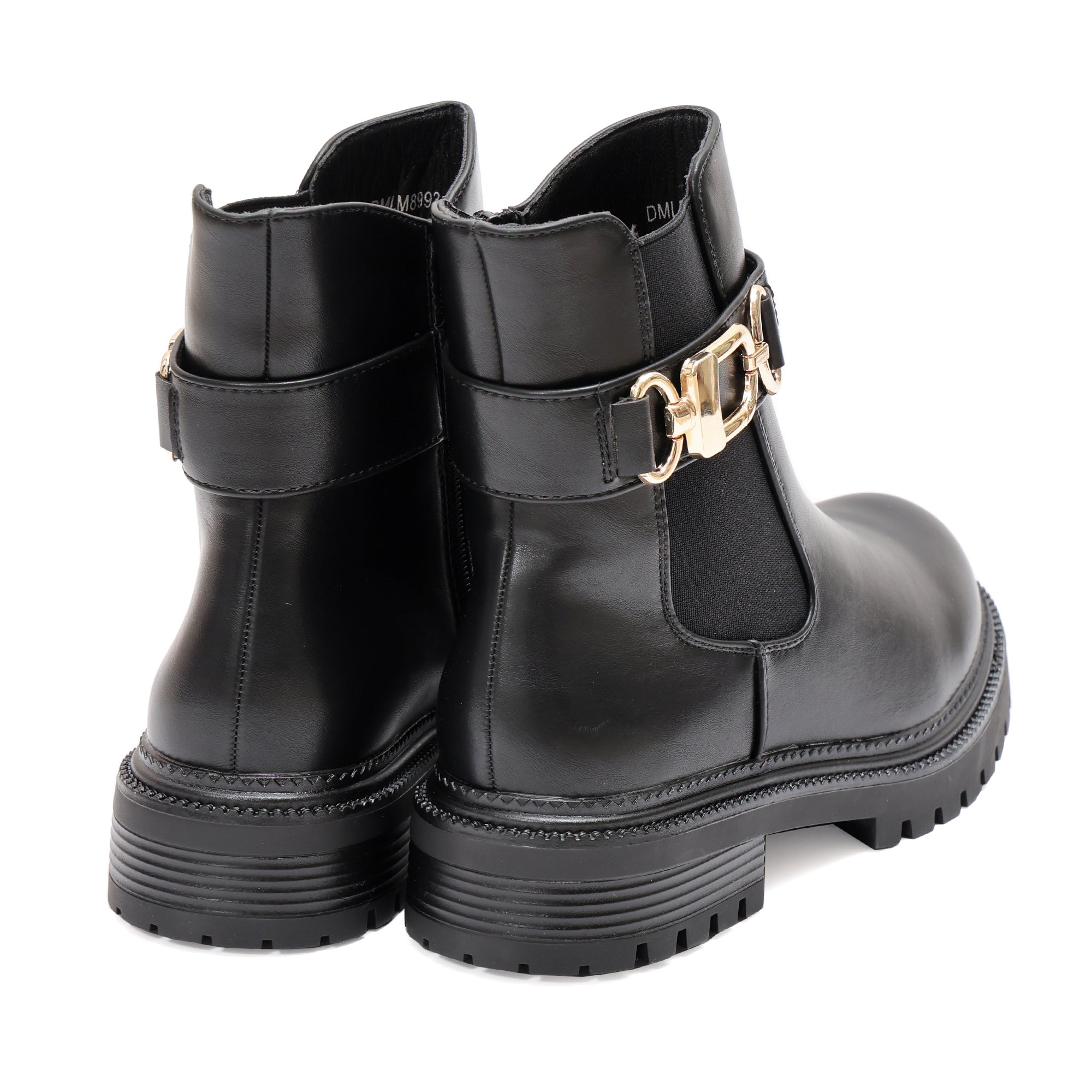 Stivaletto in simil pelle con elastico e fibbia dorata - Art.DMLM8993