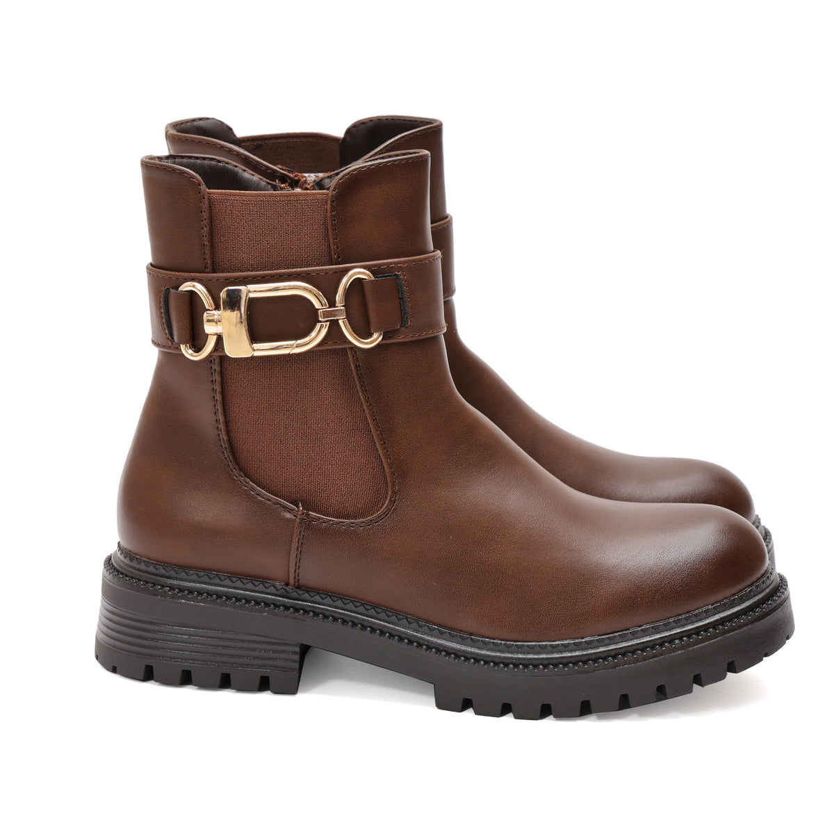 Stivaletto in simil pelle con elastico e fibbia dorata - Art.DMLM8993