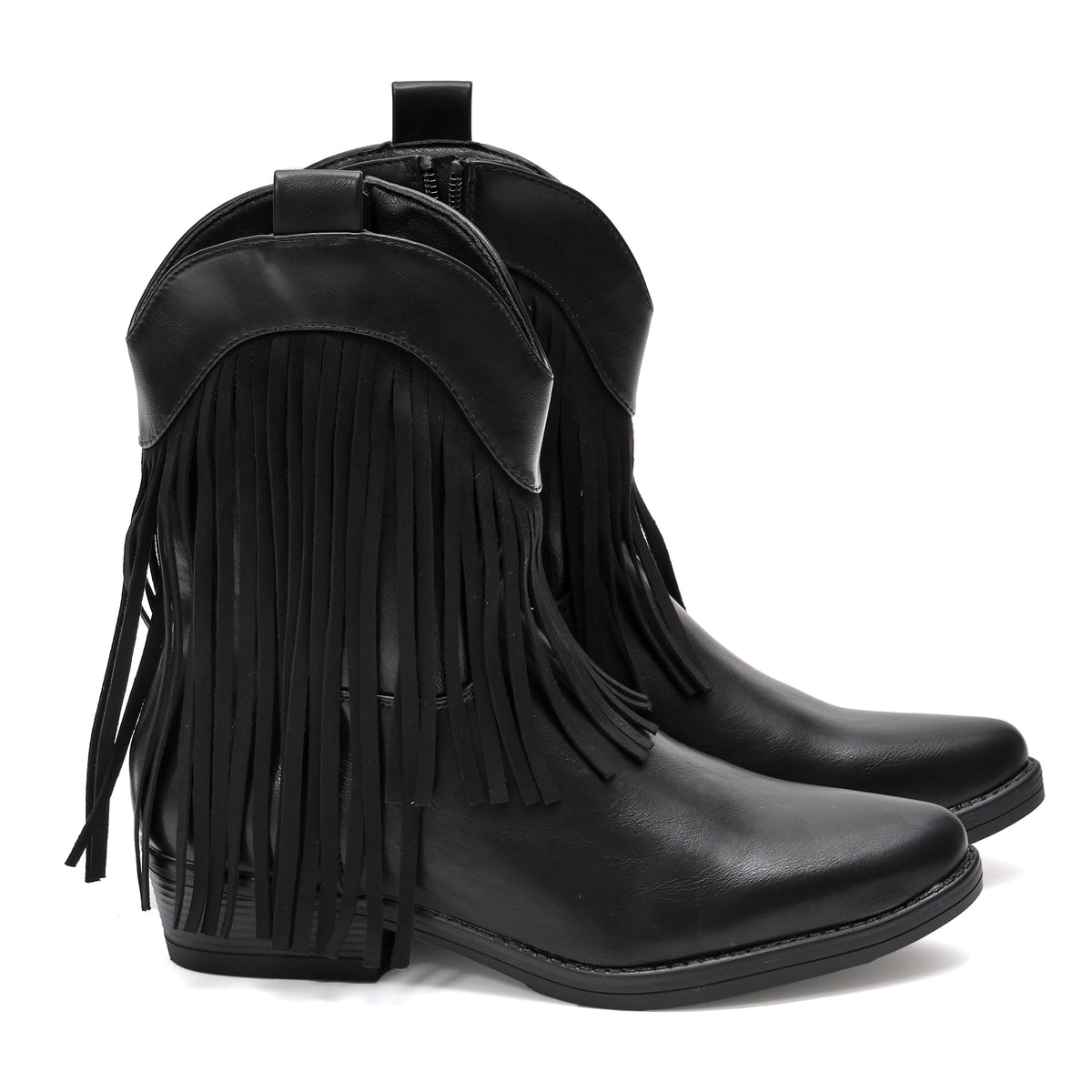 Stivaletto in simil pelle con frangia- Art.9255