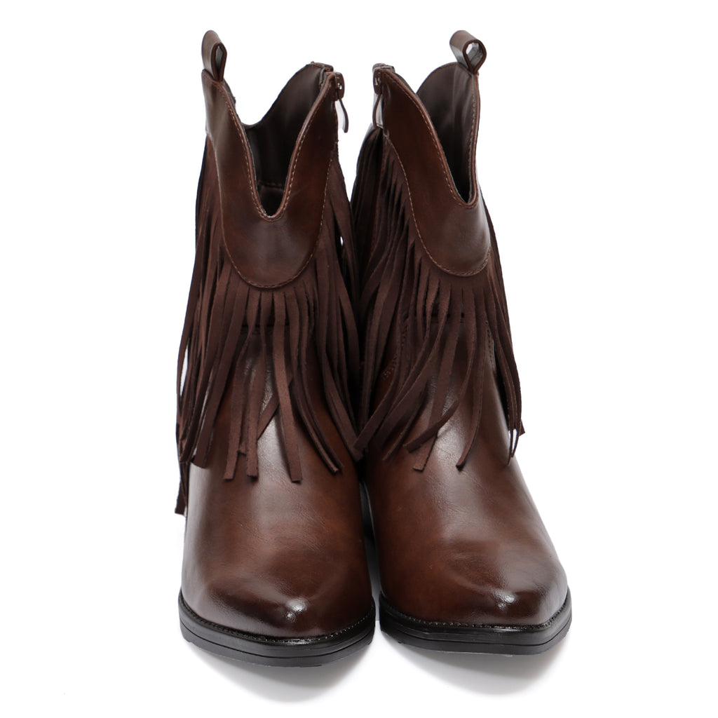 Stivaletto in simil pelle con frangia- Art.9255