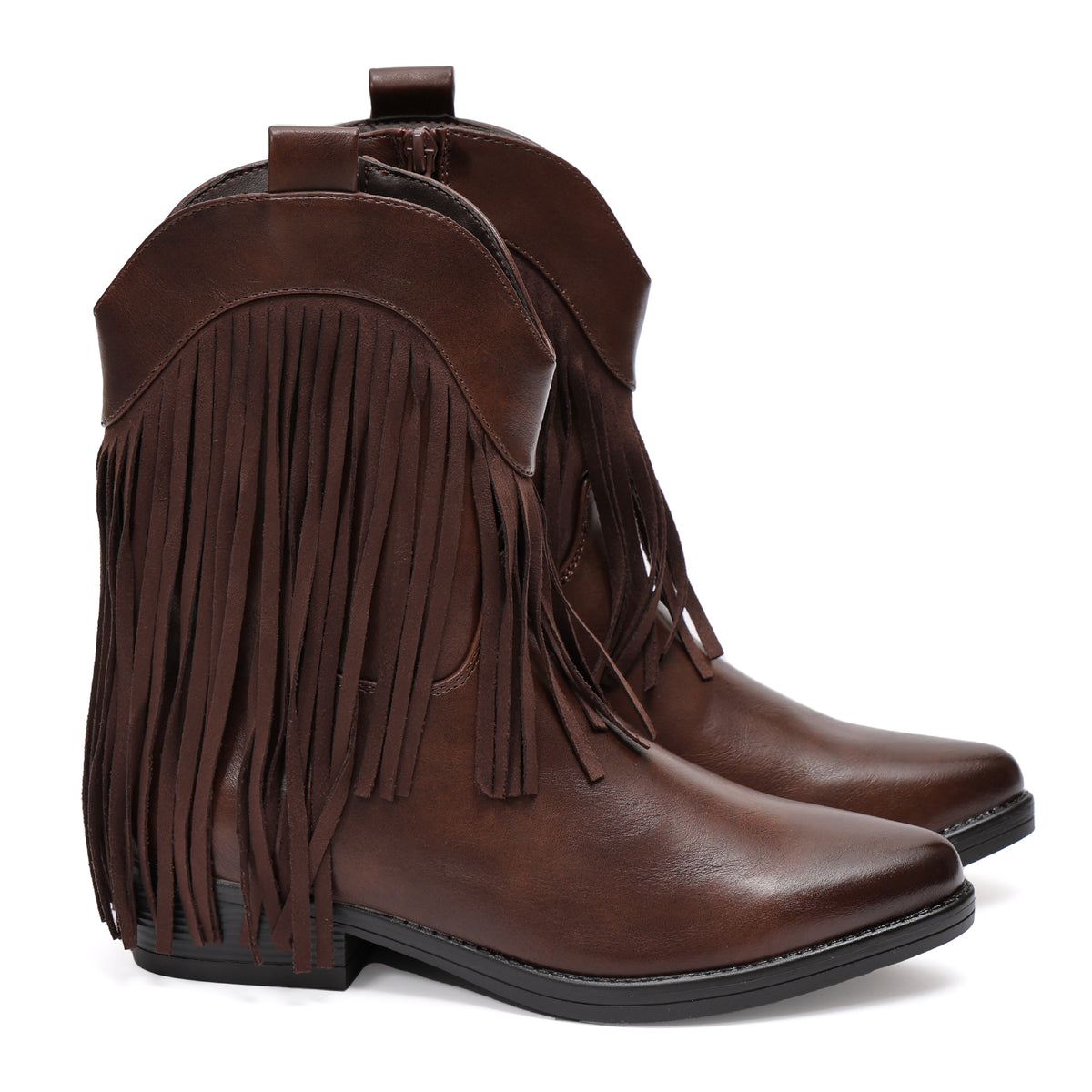 Stivaletto in simil pelle con frangia- Art.9255