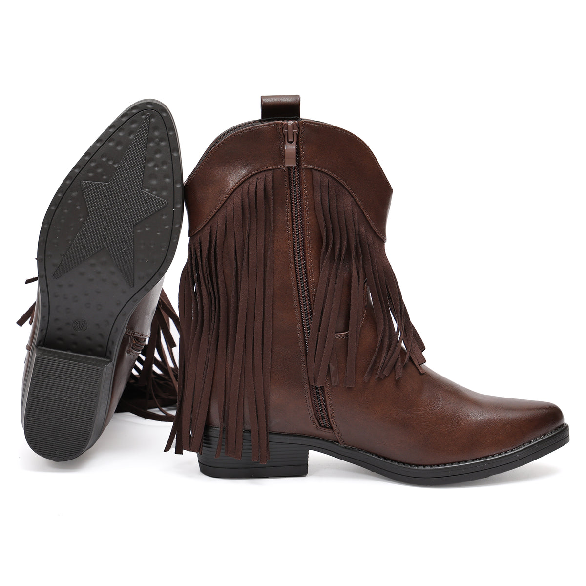 Stivaletto in simil pelle con frangia- Art.9255
