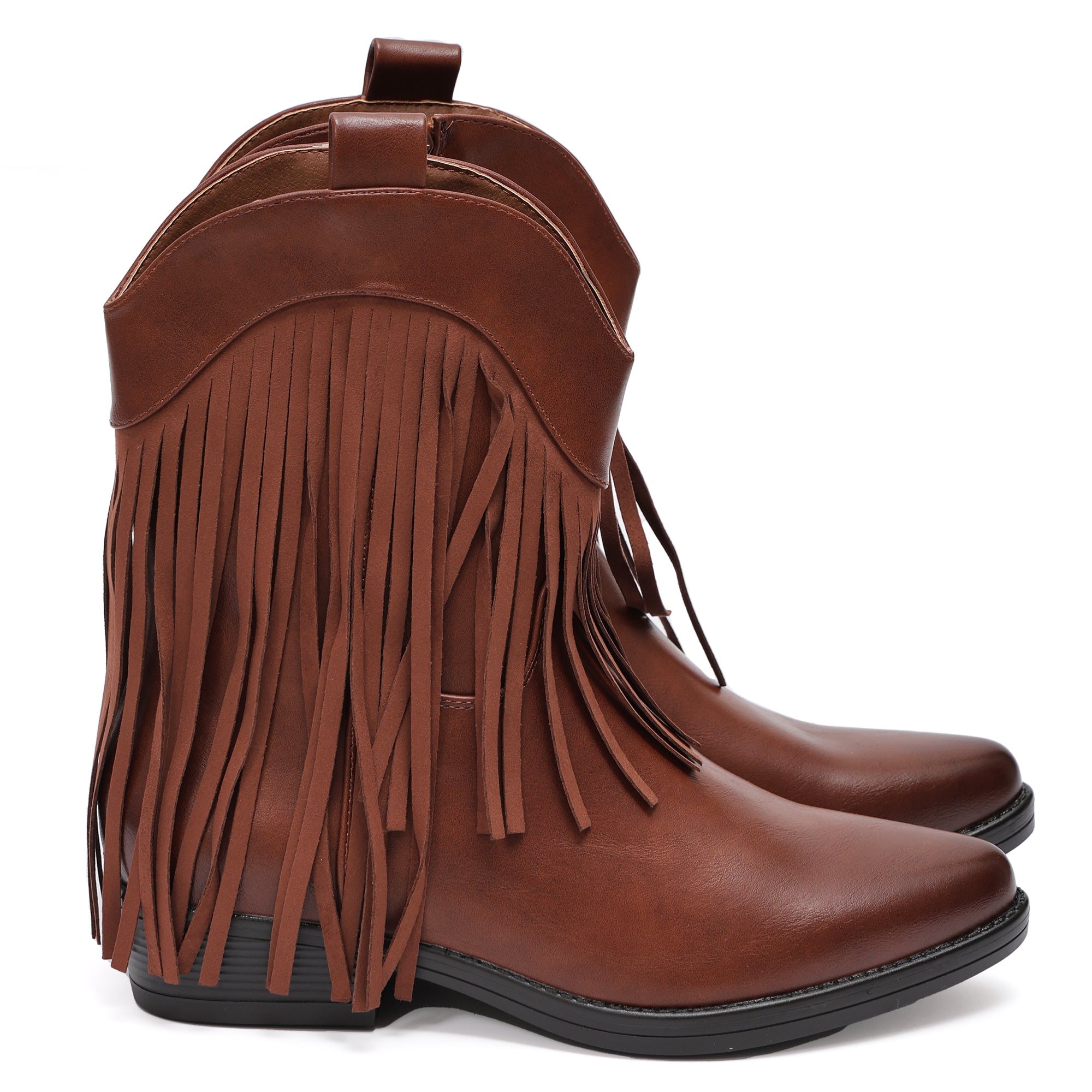 Stivaletto in simil pelle con frangia- Art.9255
