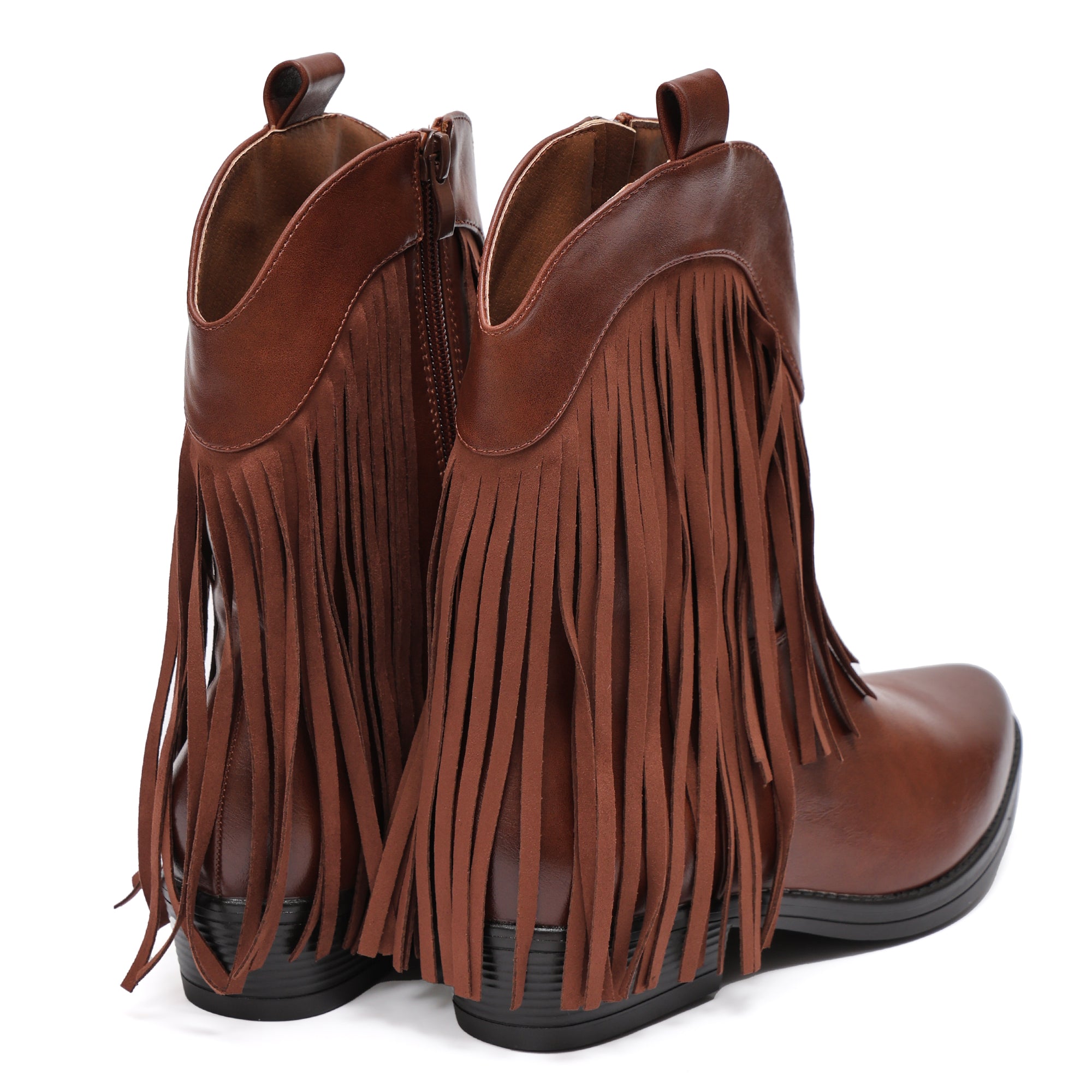 Stivaletto in simil pelle con frangia- Art.9255