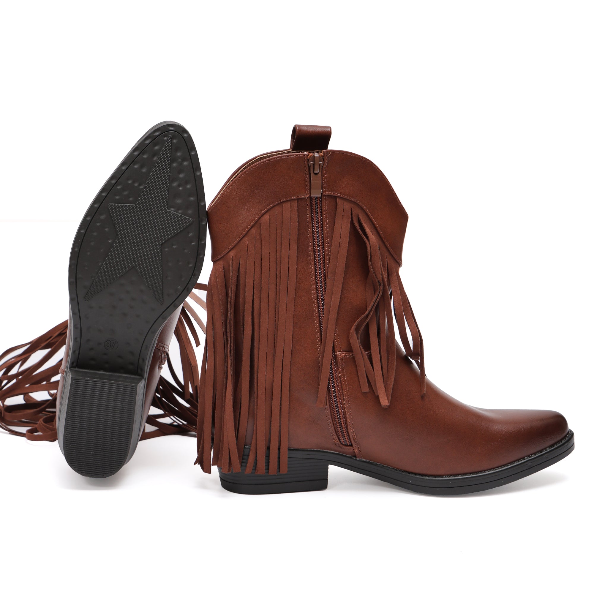 Stivaletto in simil pelle con frangia- Art.9255
