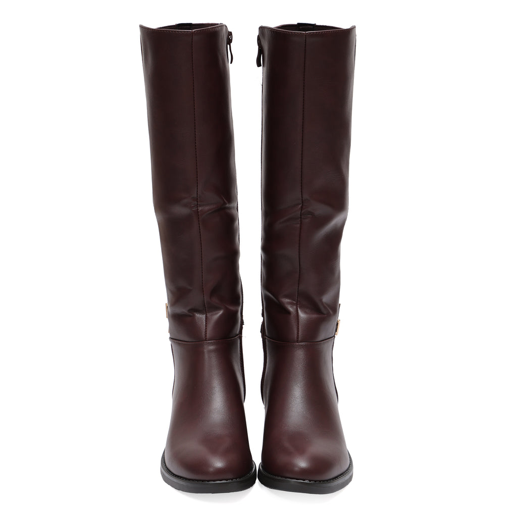 Stivale in simil pelle con fascia elastica e cinturino dorato- Art.68322