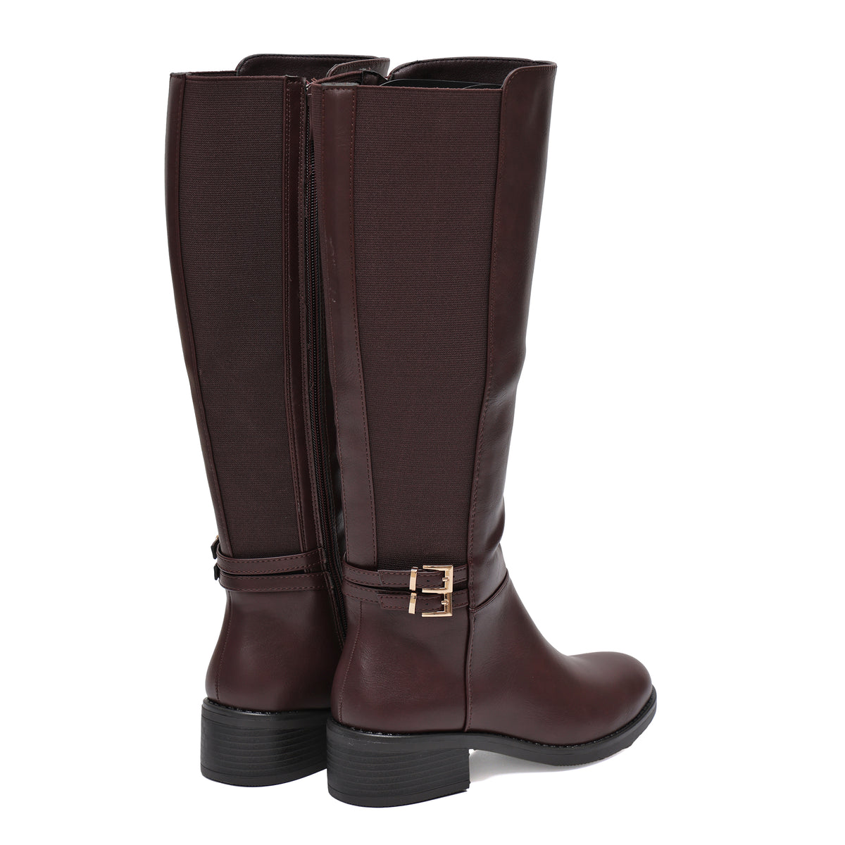 Stivale in simil pelle con fascia elastica e cinturino dorato- Art.68322