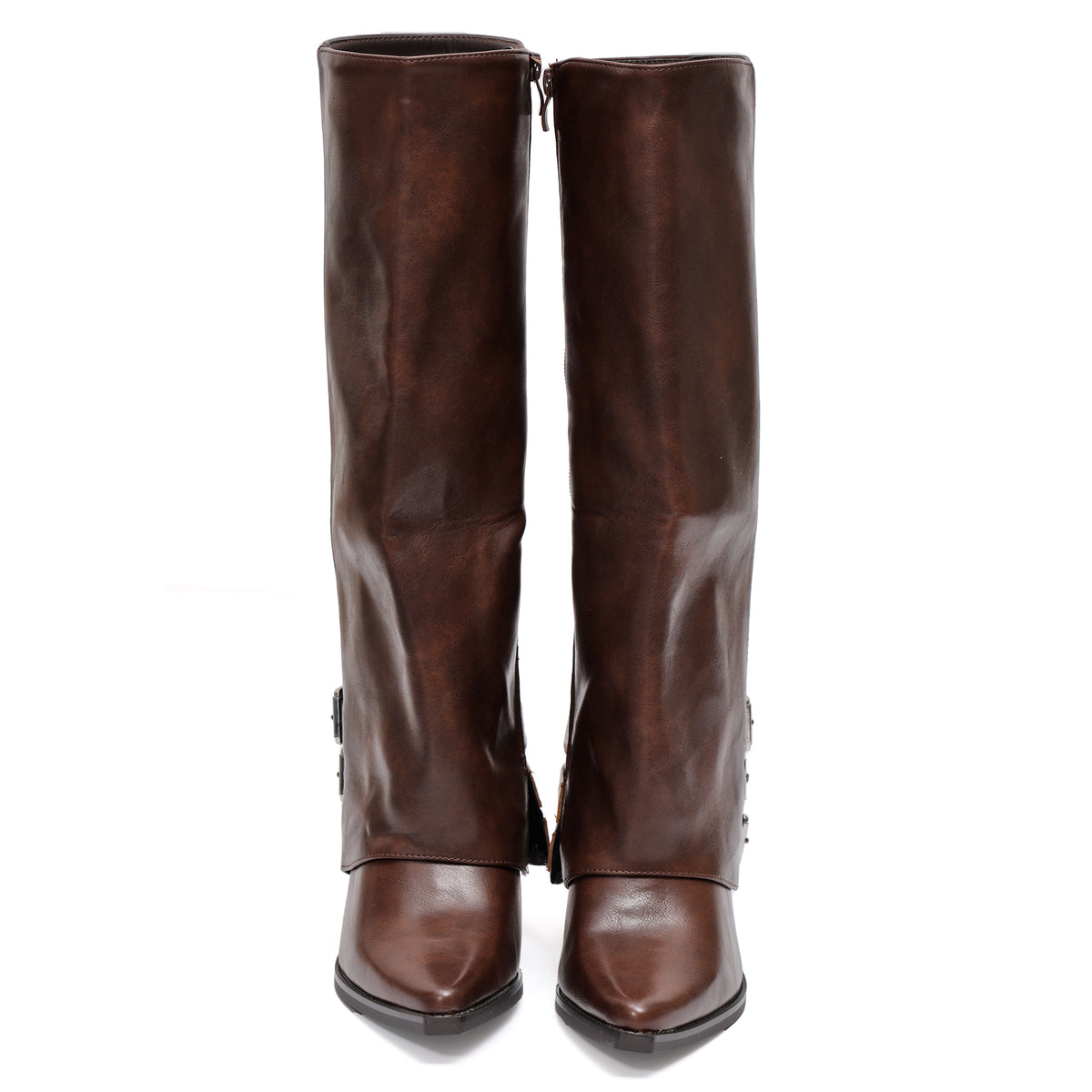 Stivale in simil pelle con cinturini e tacco- Art.9253