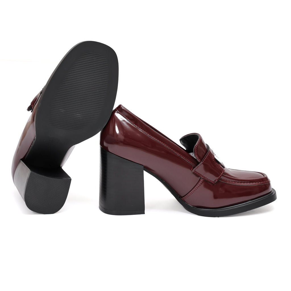 Mocassino in simil pelle con tacco- Art.9238