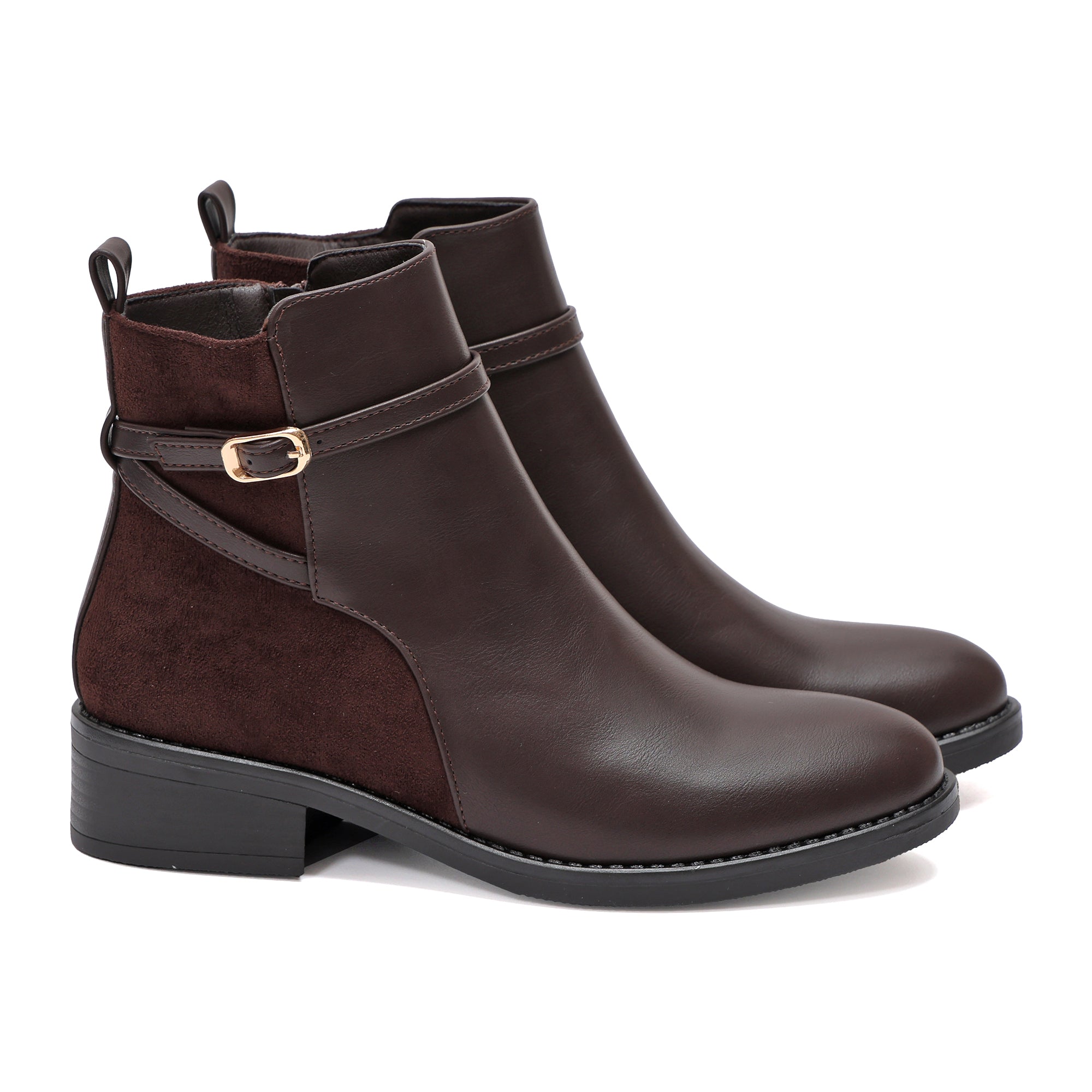 Stivaletto in simil pelle con fibbia dorata- Art.68328