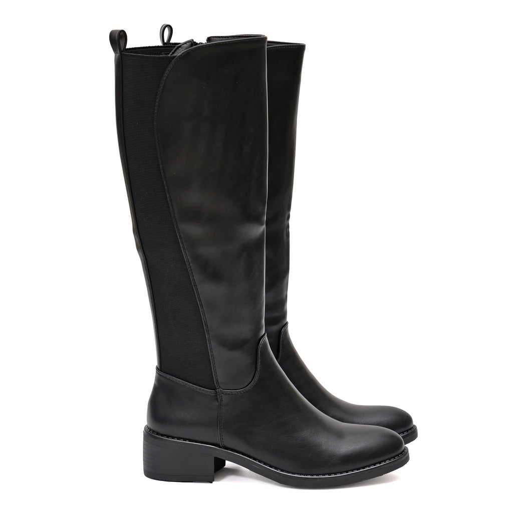 Stivale in simil pelle con elastico- Art.68319