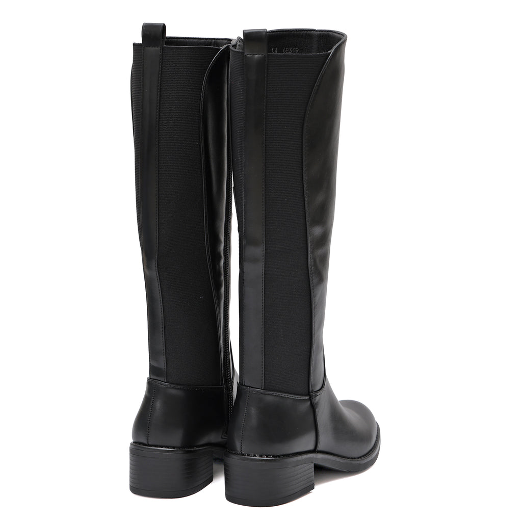 Stivale in simil pelle con elastico- Art.68319