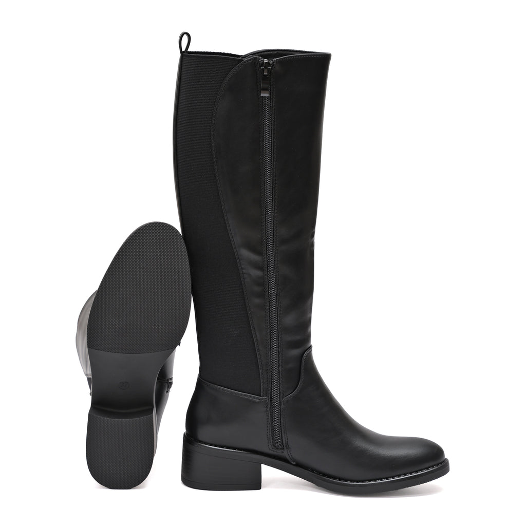 Stivale in simil pelle con elastico- Art.68319