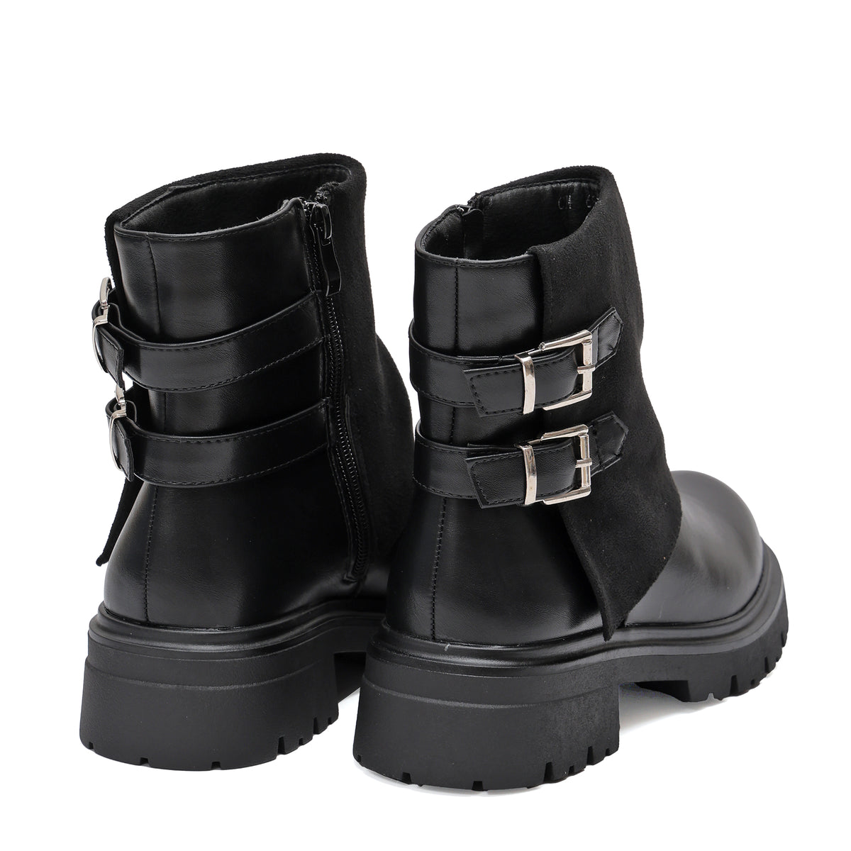 Stivaletto in simil pelle con cinturini e pelle camosciata- Art.68343