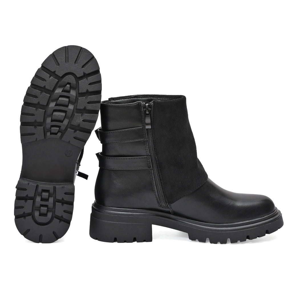 Stivaletto in simil pelle con cinturini e pelle camosciata- Art.68343