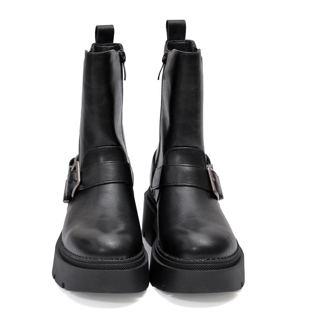 Stivaletto in simil pelle con fascia elastica e cinturini- Art.DQR9025